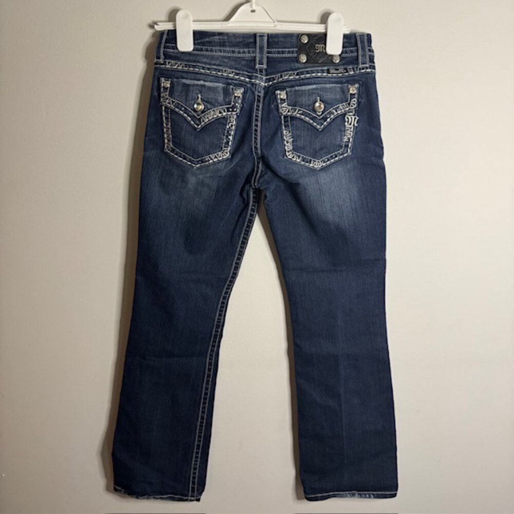 Miss Me Easy Boot Embroidered Rhinestone Jeans Size 29 - Picture 2 of 7
